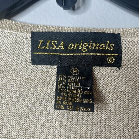 Lisa Originals Metallic Gold Vest Medium - Picture 3 of 4